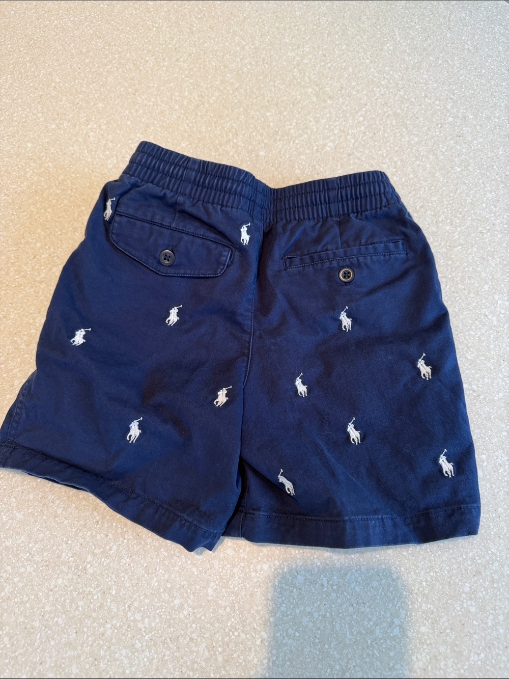 Ralph Lauren Navy Shorts with White Polo Embroidery - Picture 2 of 2